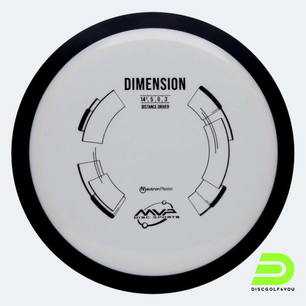 MVP Dimension in white, neutron plastic