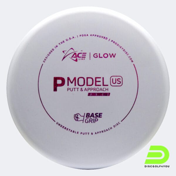 Prodigy Ace Line P US in weiss, im BaseGrip GLOW Kunststoff und glow Spezialeffekt