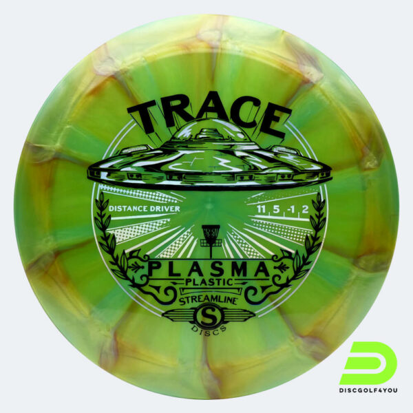 Streamline Trace in grün, im Plasma Kunststoff und burst Spezialeffekt